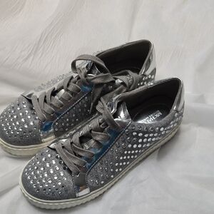 Michael Kors Gray and Silver Studded Sneakers